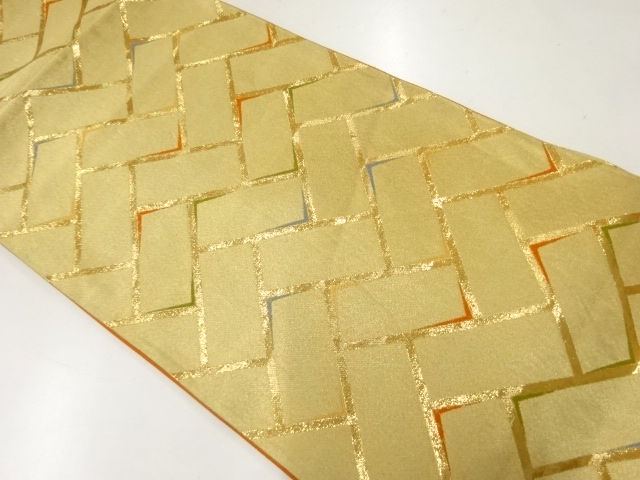 アンティーク　檜垣模様織出し袋帯（材料）